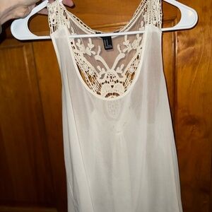Forever 21 Cream Lace Detail Top